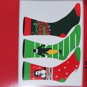 ELF Festive Holiday Men's Socks Set - Red, Green, Blue